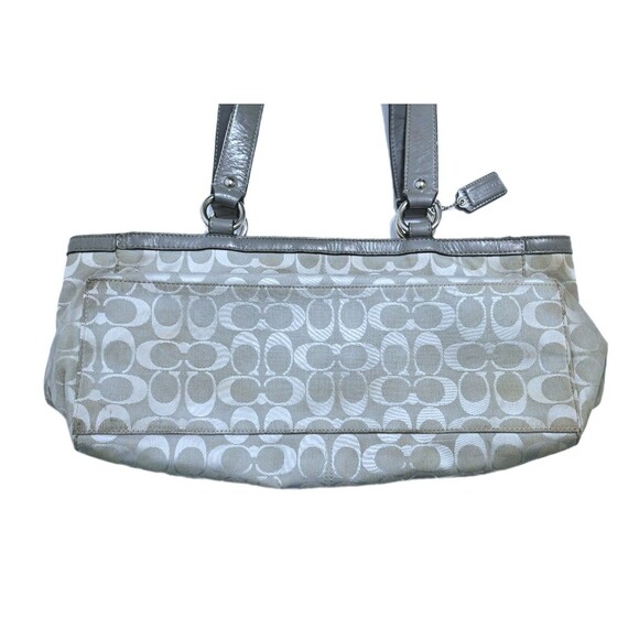 Coach Penelope Signature Jacquard Shoulder Bag Gray Silver F14694 Purse Handbag - Picture 6 of 13